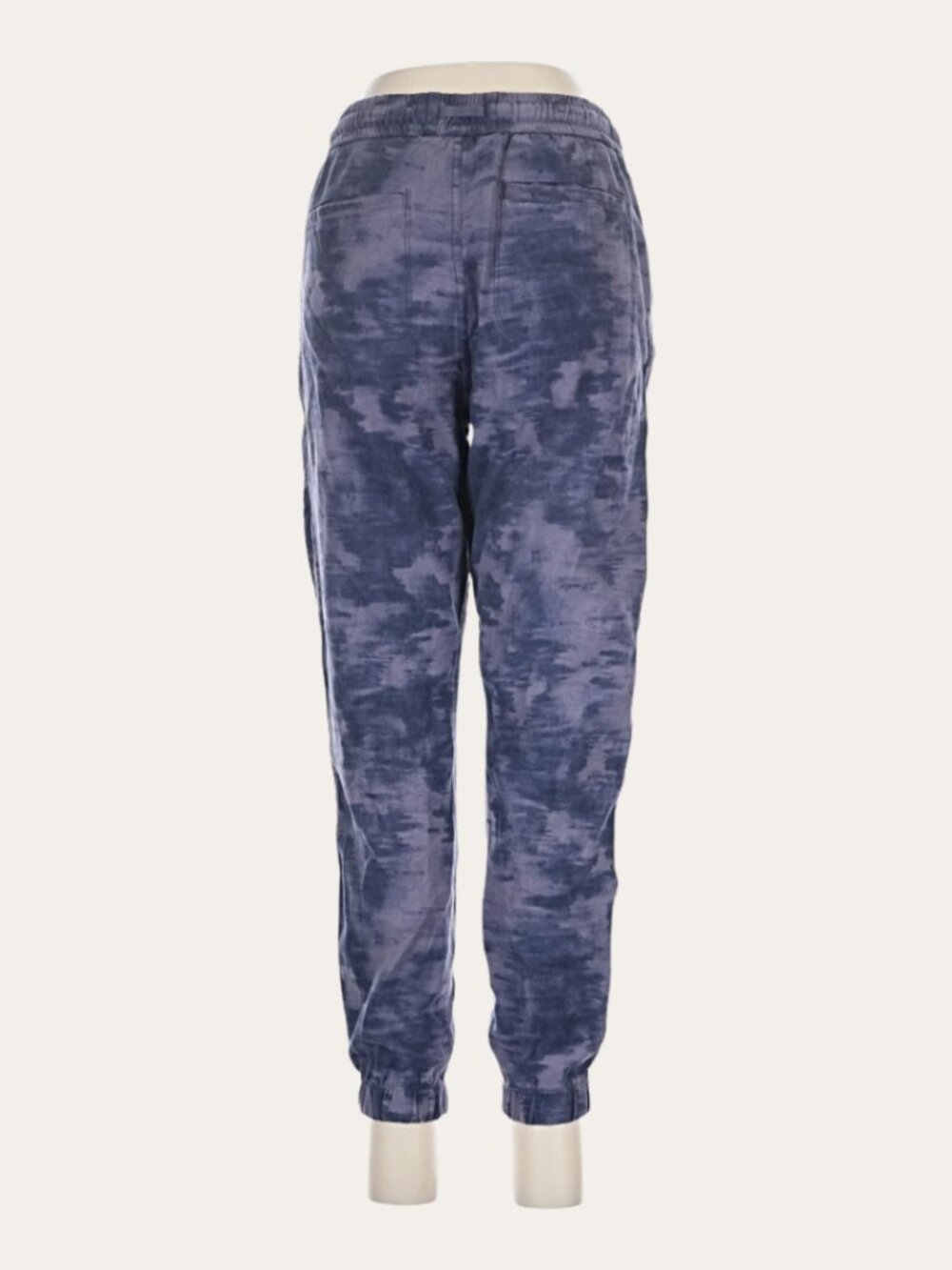 Athleta Farallon Printed Jogger Pants Blue Camo Cotton Blend Size 8 - Picture 4 of 7